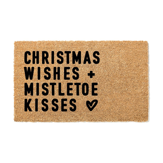 Christmas Wishes and Mistletoe Kisses Doormat