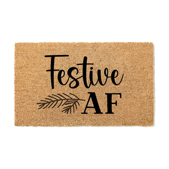 Load image into Gallery viewer, Festive AF Holiday Doormat
