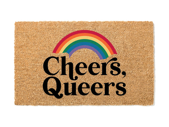 Cheers Queers Rainbow Doormat