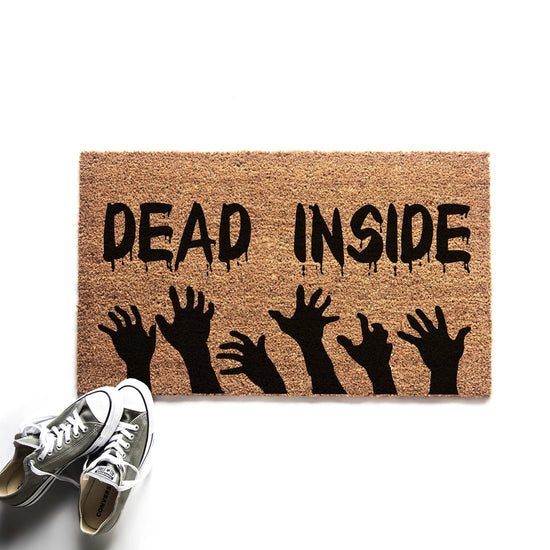 Load image into Gallery viewer, Dead Inside Zombie Halloween Doormat
