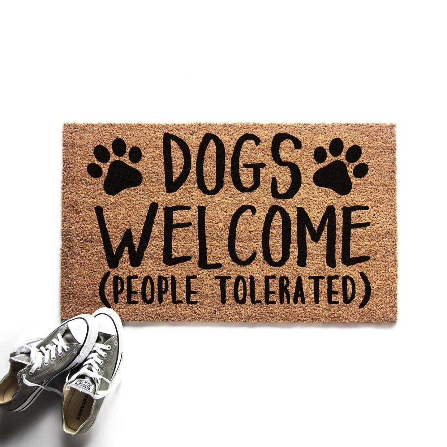 Load image into Gallery viewer, Dogs Welcome, People Tolerated Doormat
