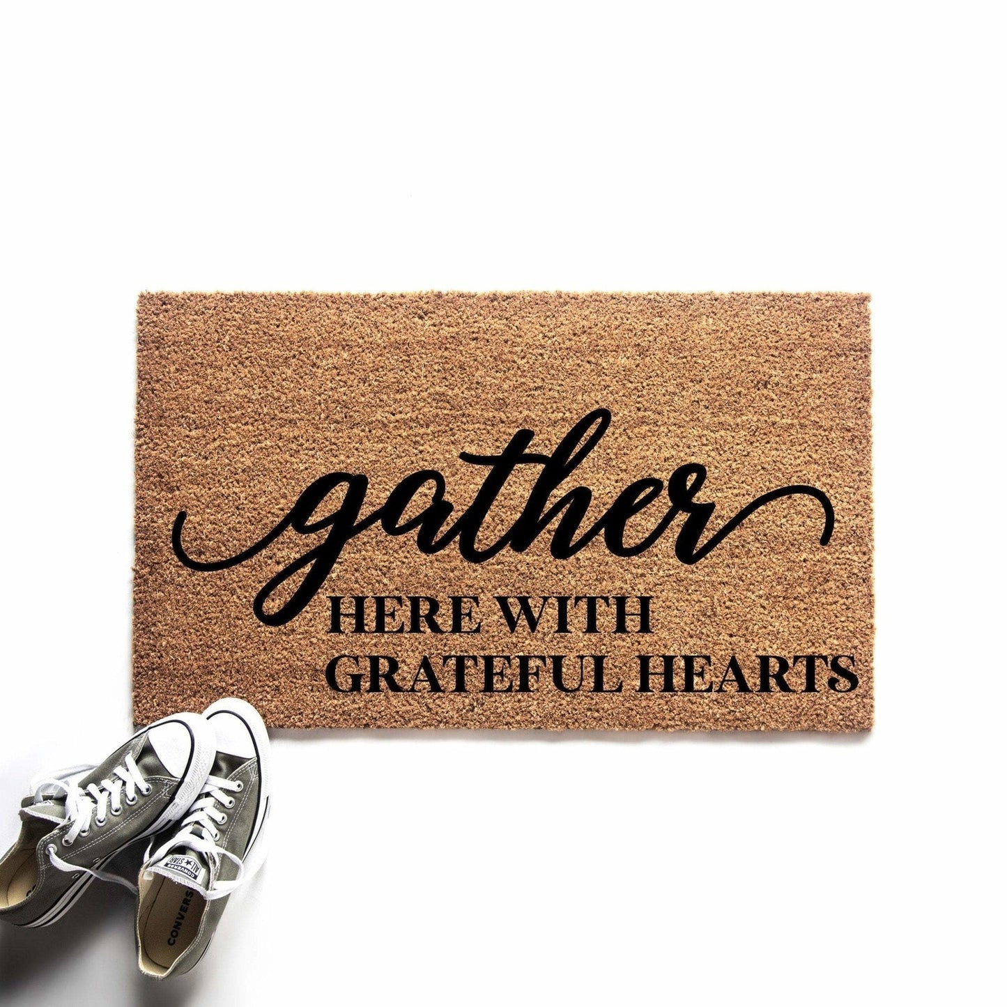 Gather Here With Grateful Hearts Doormat