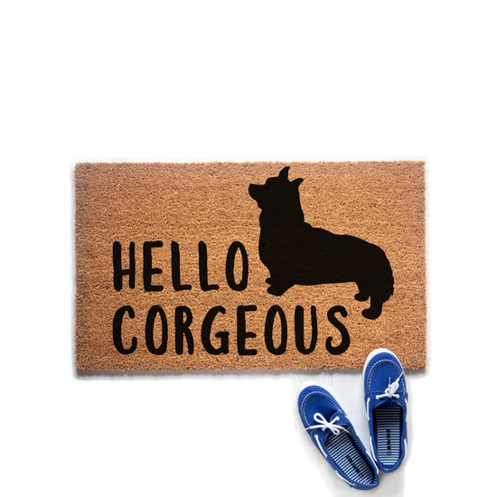 Hello Corgeous Corgi Doormat