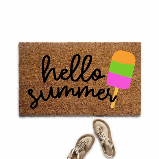 Load image into Gallery viewer, Hello Summer Popsicle Doormat
