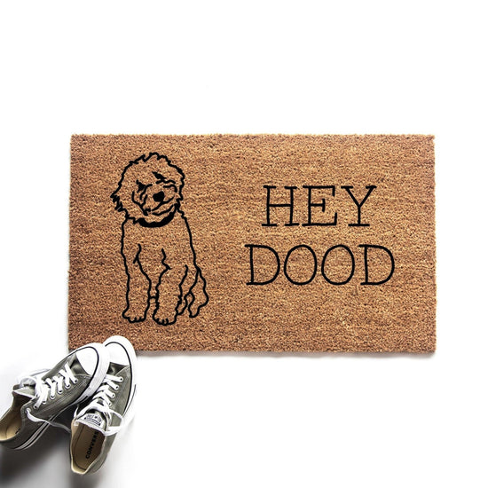Load image into Gallery viewer, Hey Dood Goldendoodle Doormat
