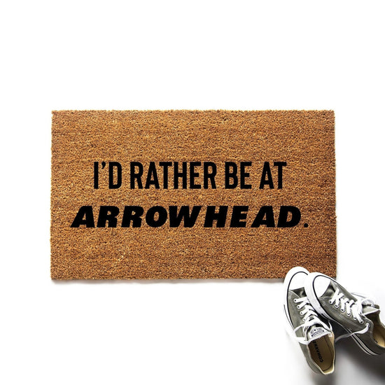 Load image into Gallery viewer, I&amp;#39;d Rather Be at Arrowhead Kansas City Chiefs Doormat
