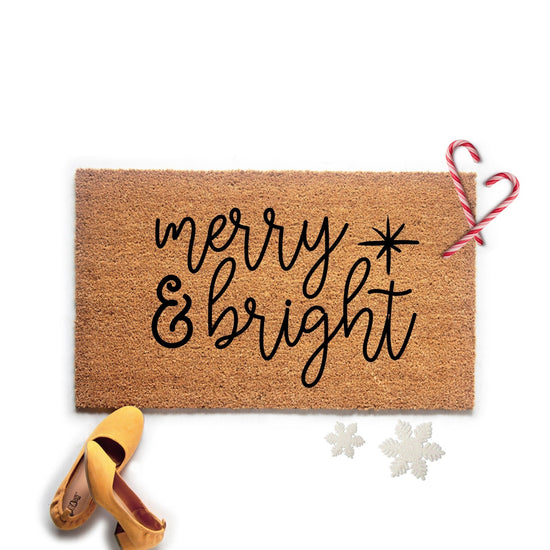 Load image into Gallery viewer, Merry and Bright Christmas Doormat
