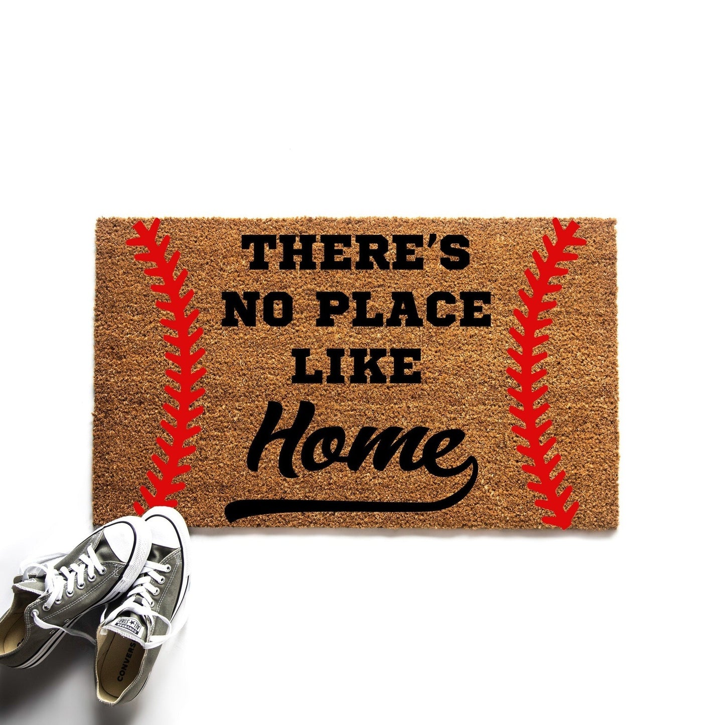 There's No Place Like Home Baseball Doormat