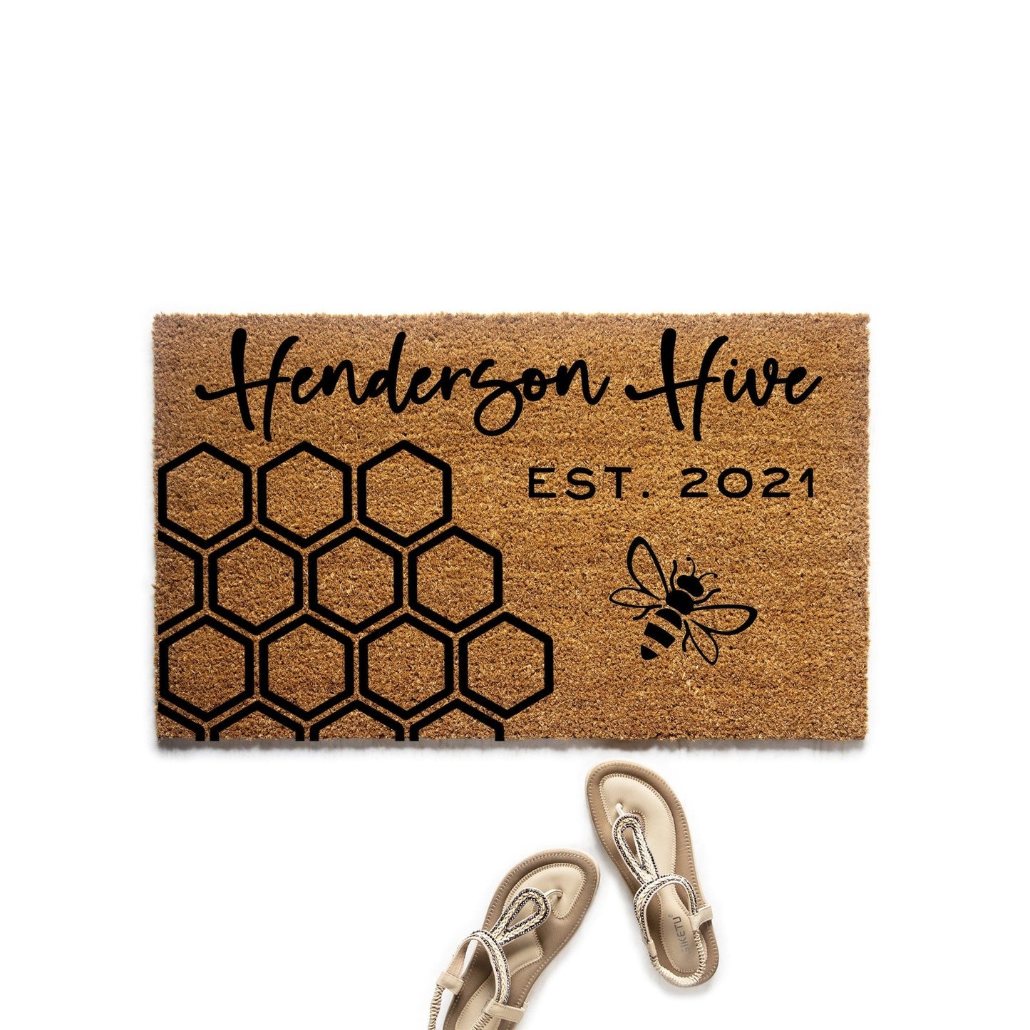 Personalized Bee Hive Doormat