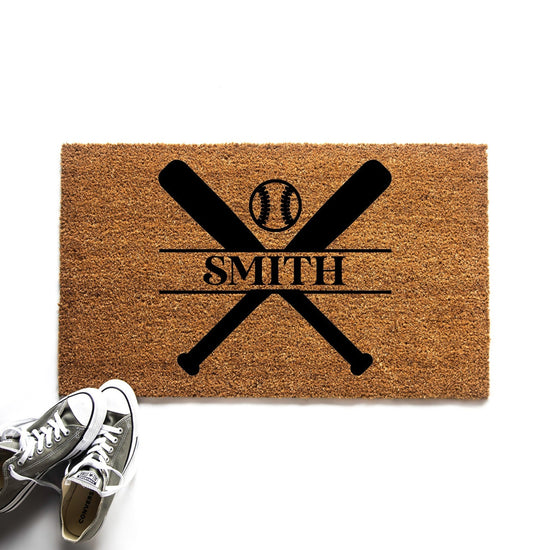 Personalized Last Name Baseball Doormat