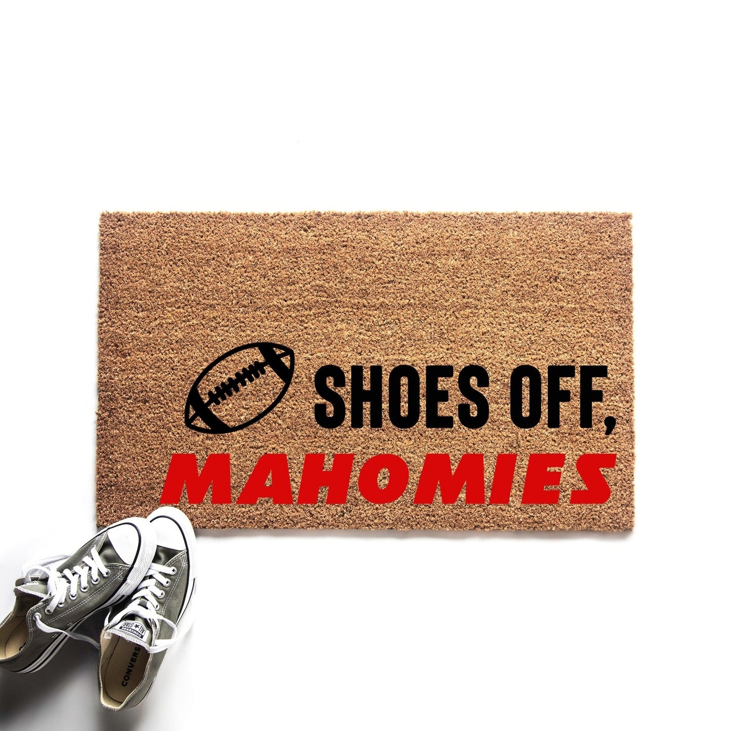 Shoes Off Mahomies Kansas City Chiefs Football Doormat
