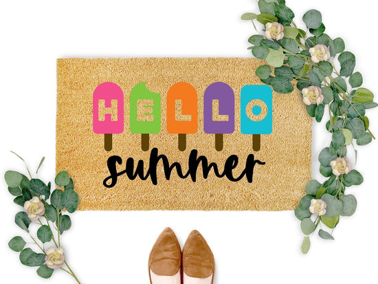 Hello Summer Popsicle Doormat