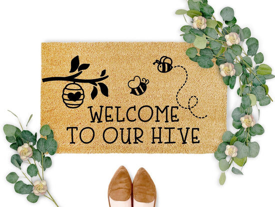 Welcome to Our Hive Honeybee Doormat