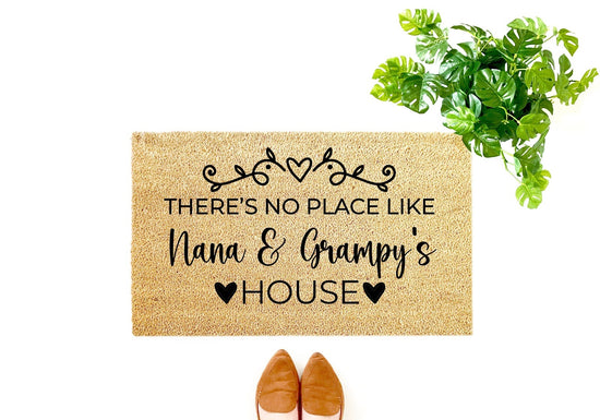 There's No Place Like Grandma and Grandpa's House Personalized Grandparent Doormat