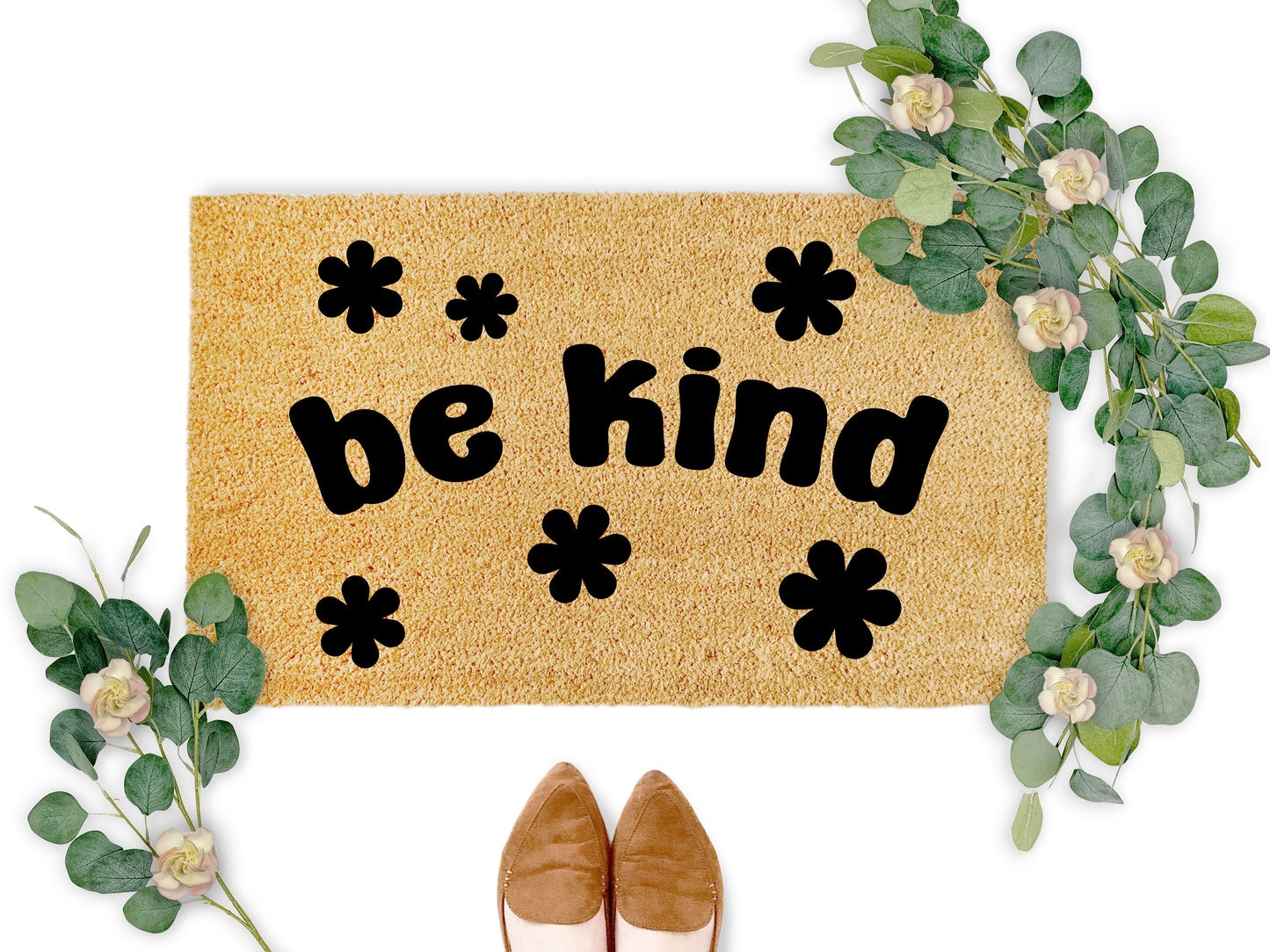 Be Kind Hippie Retro Flower Doormat