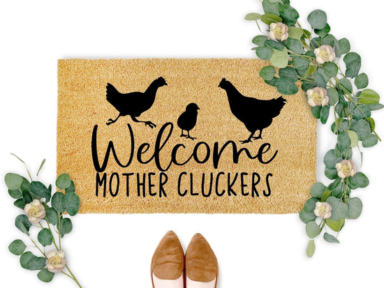 Load image into Gallery viewer, Welcome Mother Cluckers Chicken Doormat
