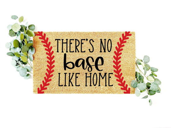 Load image into Gallery viewer, There&amp;#39;s No Base Like Home Baseball Doormat
