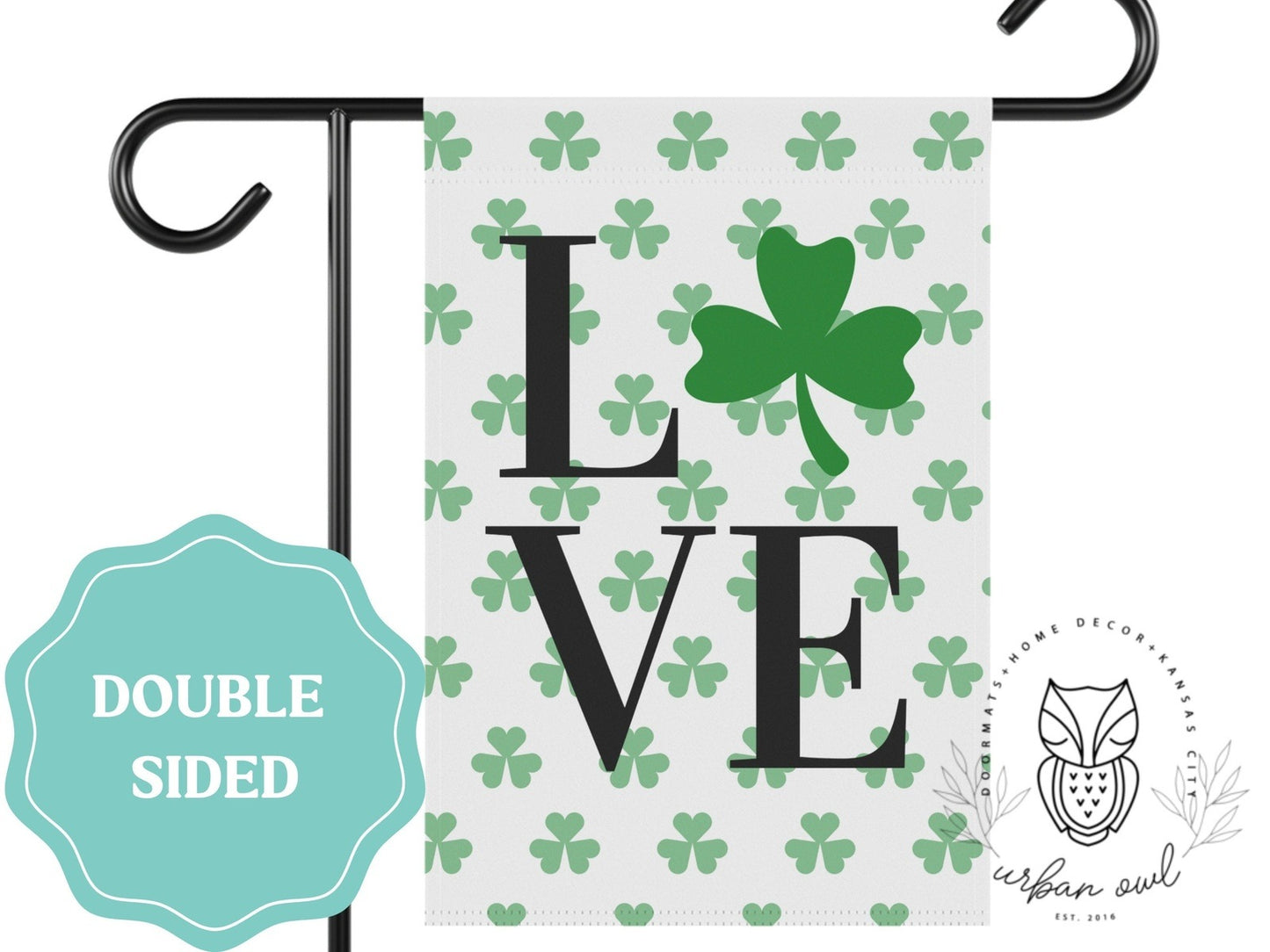 Load image into Gallery viewer, Shamrock Love St. Patrick&amp;#39;s Day Garden Flag
