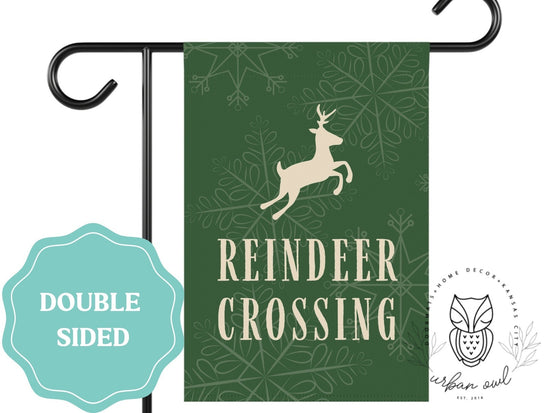 Load image into Gallery viewer, Reindeer Crossing Holiday Garden Flag
