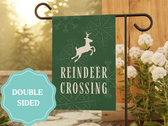 Load image into Gallery viewer, Reindeer Crossing Holiday Garden Flag
