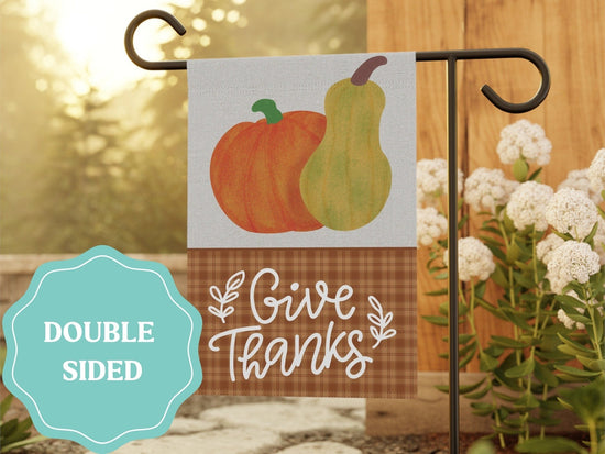 Load image into Gallery viewer, Give Thanks Fall Garden Flag
