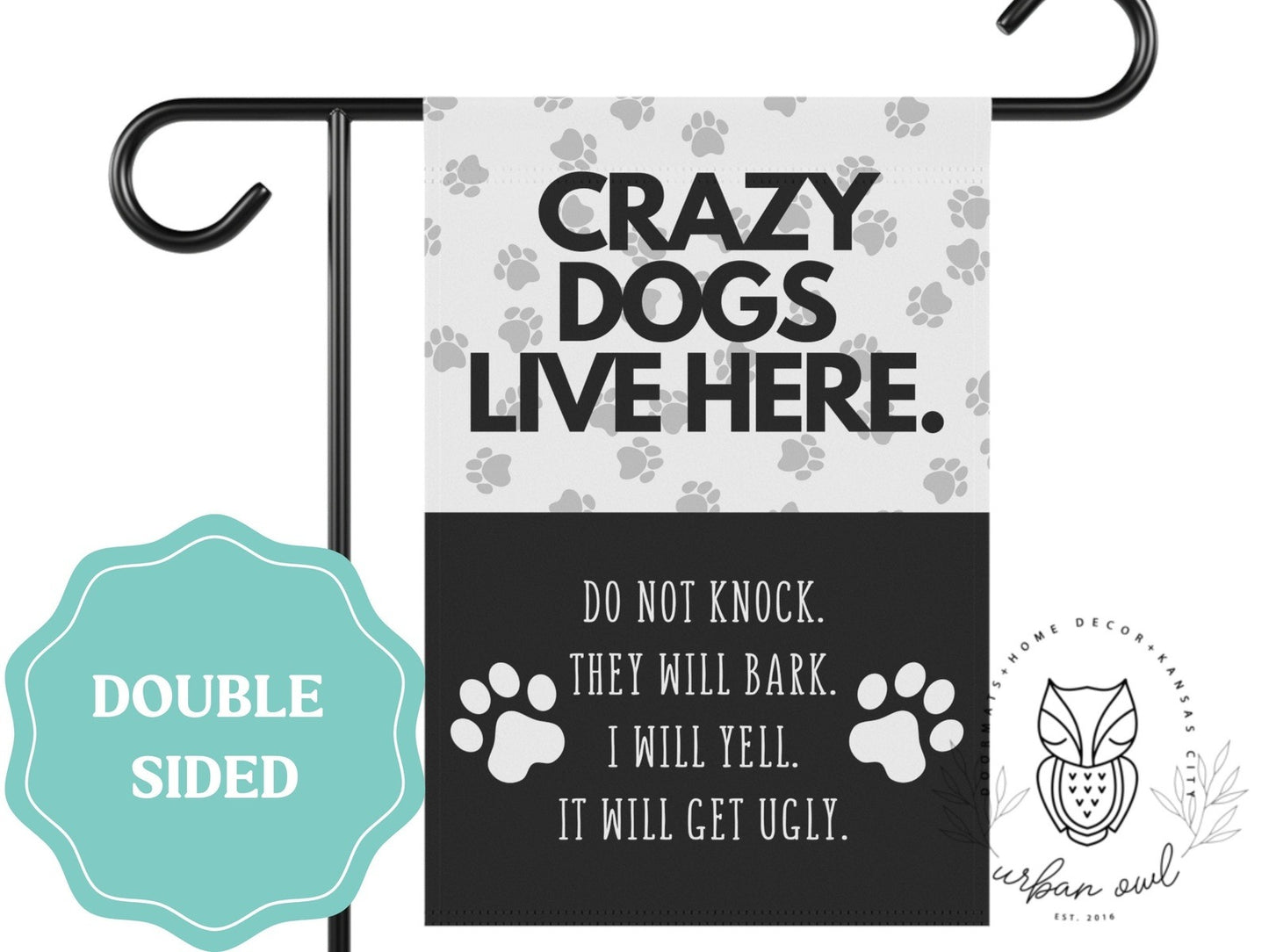 Load image into Gallery viewer, Crazy Dogs Live Here Garden Flag
