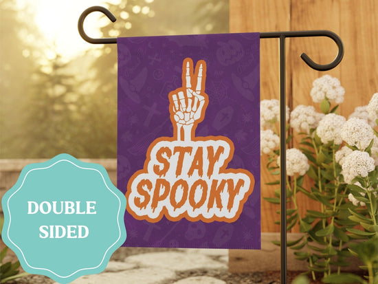 Load image into Gallery viewer, Stay Spooky Halloween Skeleton Outdoor Garden Flag
