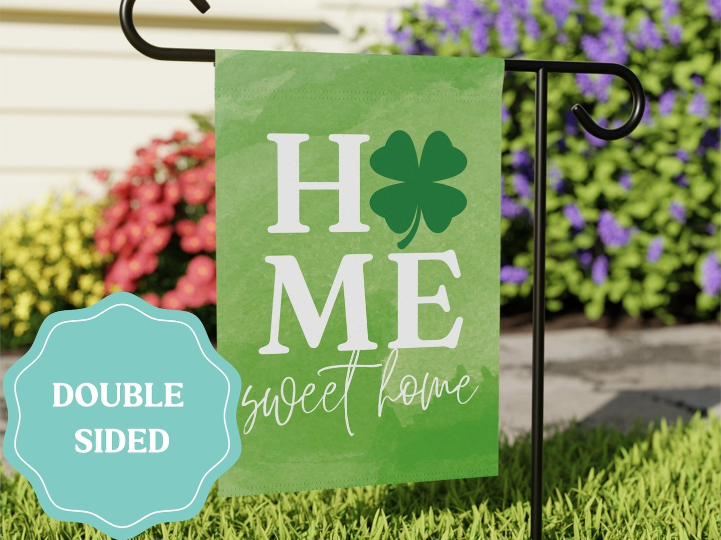 Load image into Gallery viewer, Home Sweet Home Shamrock St. Patrick&amp;#39;s Day Garden Flag
