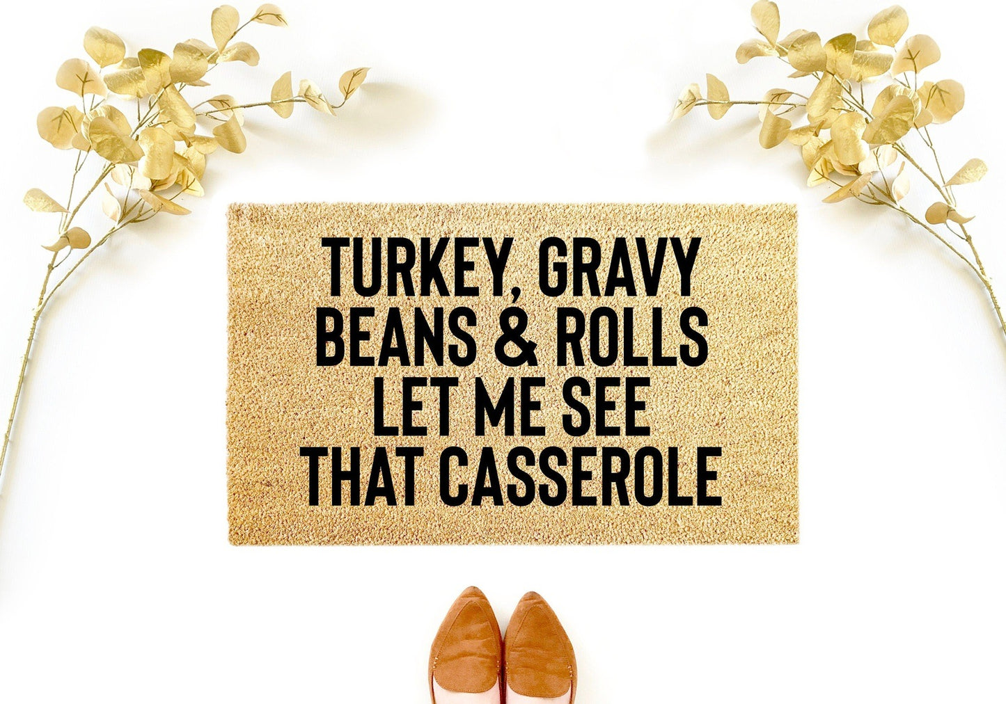 Load image into Gallery viewer, Turkey Gravy Beans and Rolls Thanksgiving Doormat
