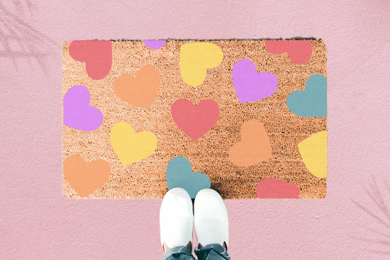 Load image into Gallery viewer, Conversation Hearts Valentine&amp;#39;s Day Doormat
