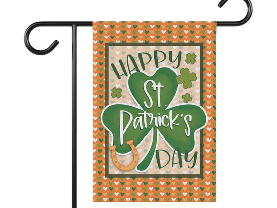 Happy St. Patrick's Day Shamrock Garden Flag