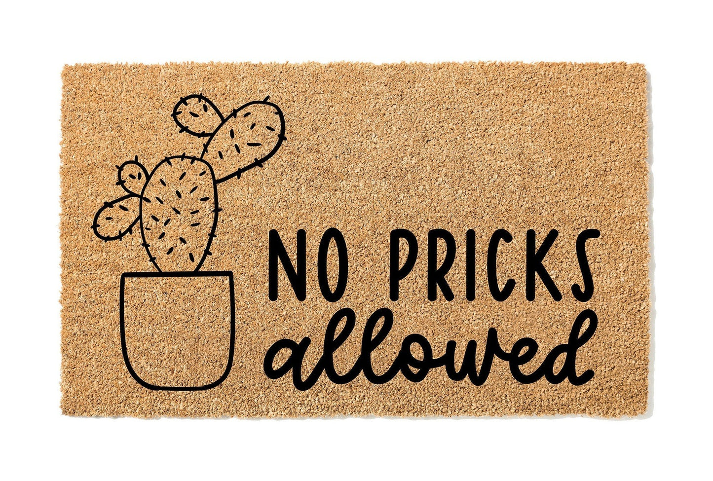 No Pricks Allowed Cactus Doormat