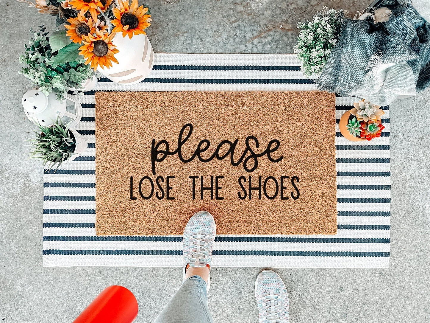 Load image into Gallery viewer, Please Lose the Shoes Doormat, No Shoes Welcome Mat, Please Remove Your Shoes Door Mat, Funny Front Door Mat, Housewarming Gift
