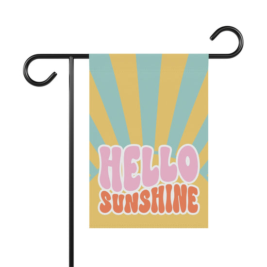 Load image into Gallery viewer, Hello Sunshine Retro Double Sided Summer Garden Flag
