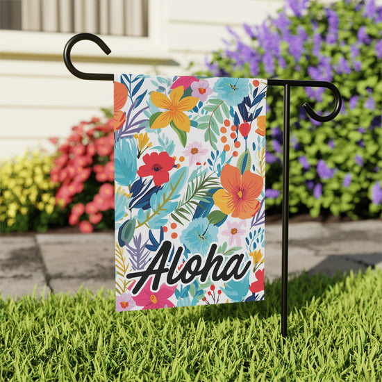 Load image into Gallery viewer, Aloha Island Floral Double Sided Garden Flag
