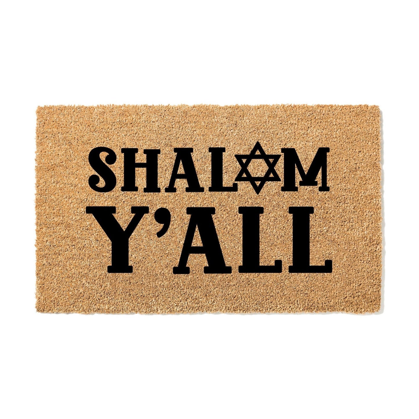 Shalom Y'all Hanukkah Doormat, Cute Holiday Welcome Mat, Outdoor Hanukkah Decoratons, Chanukah Festival of Lights Holiday Door Mat