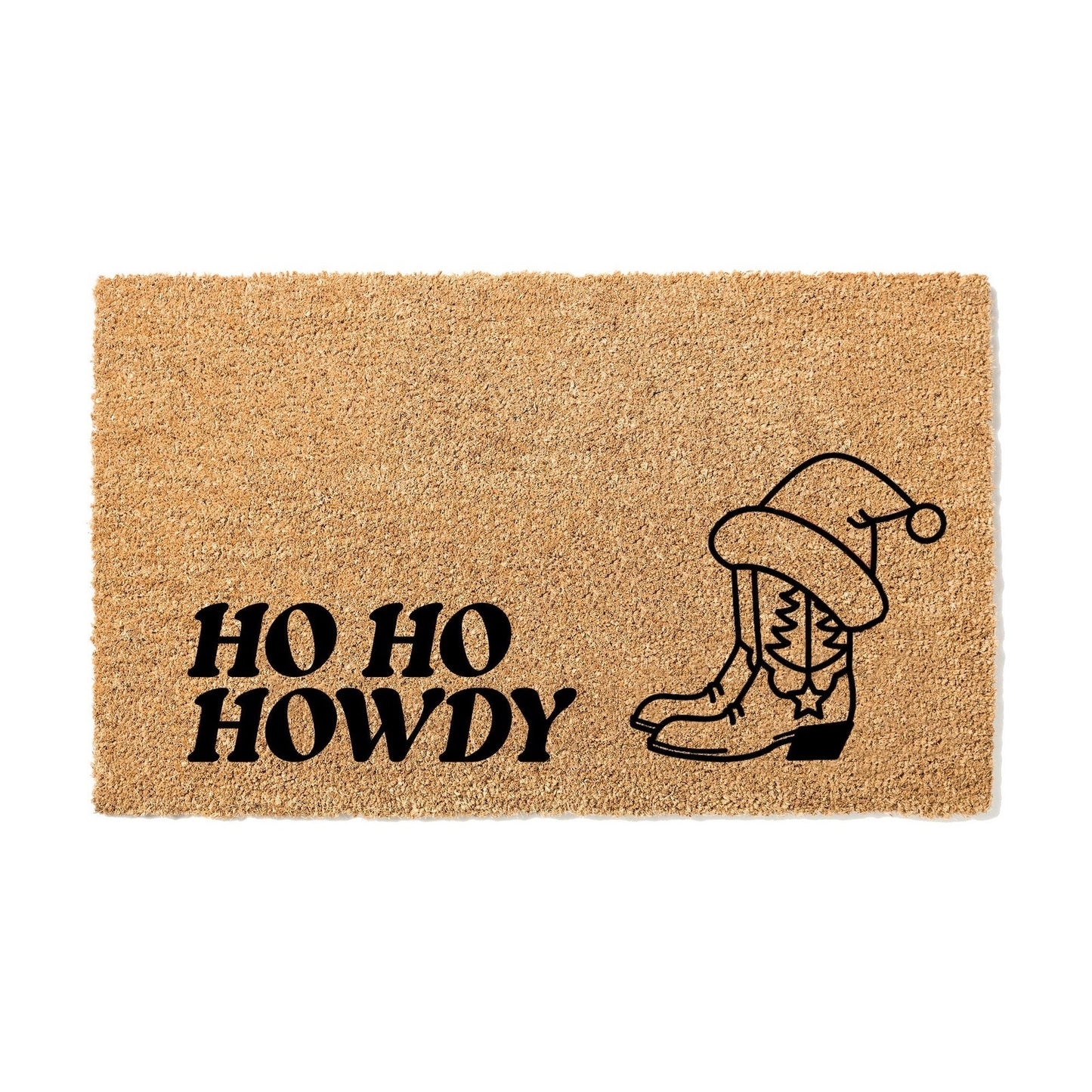 Howdy Christmas Door Mat, Western Santa Welcome Mat, Funny Doormat, Winter Decor, Christmas Decor, Holiday Doormat, Cowboy Decor