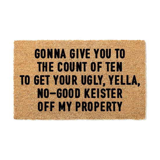 Gonna Give You to the Count of 10 Funny Christmas Door Mat, Funny Christmas Doormat, Go Away Welcome Mat, Christmas Holiday Decor