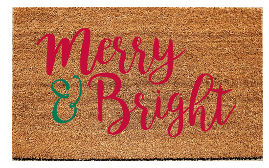 Load image into Gallery viewer, Merry &amp;amp; Bright Christmas Doormat
