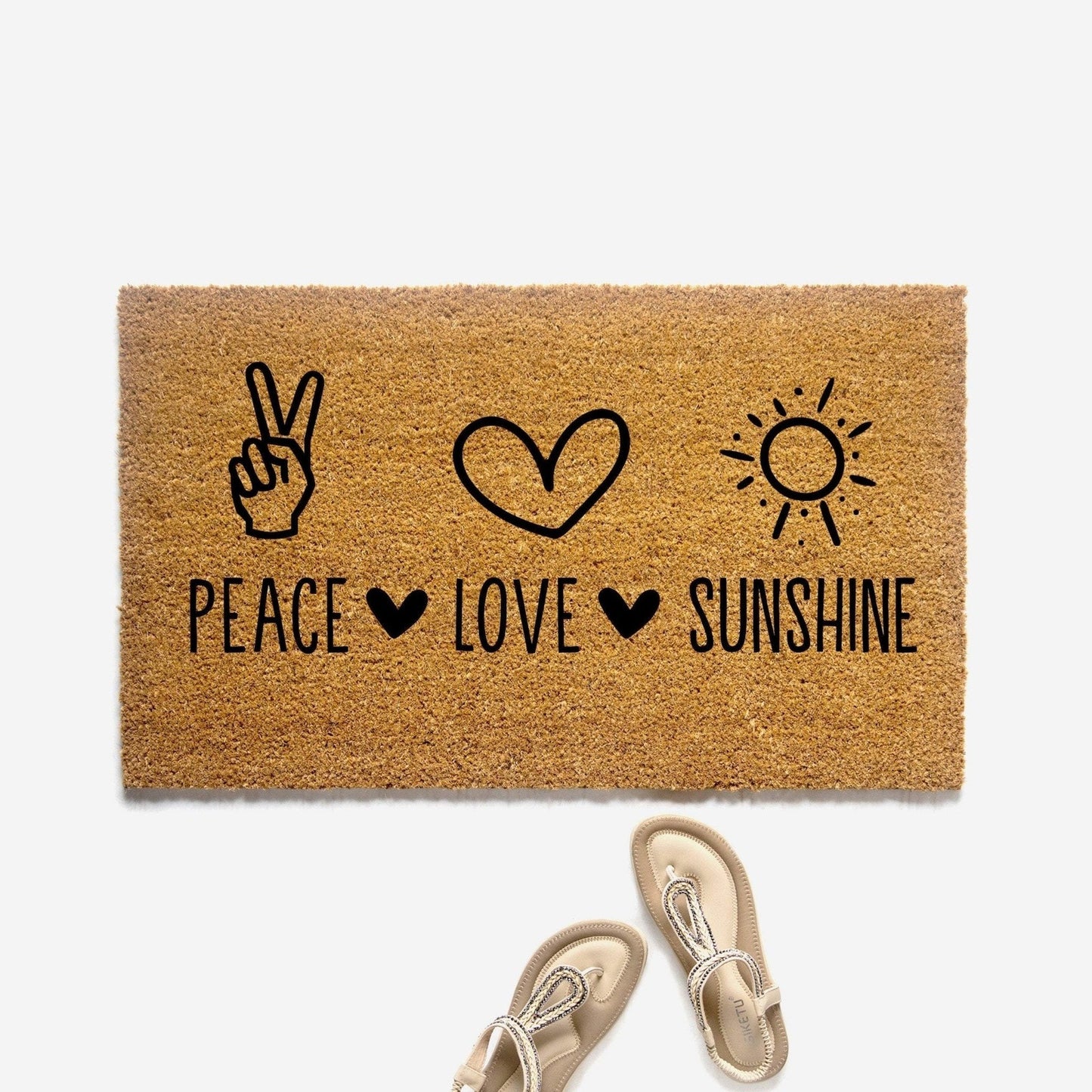 Peace Love Sunshine Summer Doormat