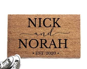 Personalized Couple's Names with Established Date Doormat