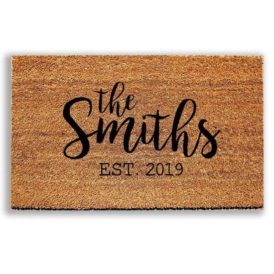 Personalized Last Name with Established Date Doormat