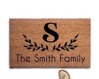 Personalized Monogram and Last Name Doormat