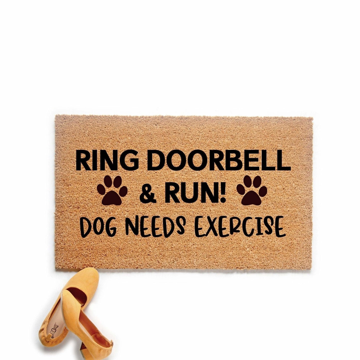 Ring Doorbell and Run Funny Dog Doormat