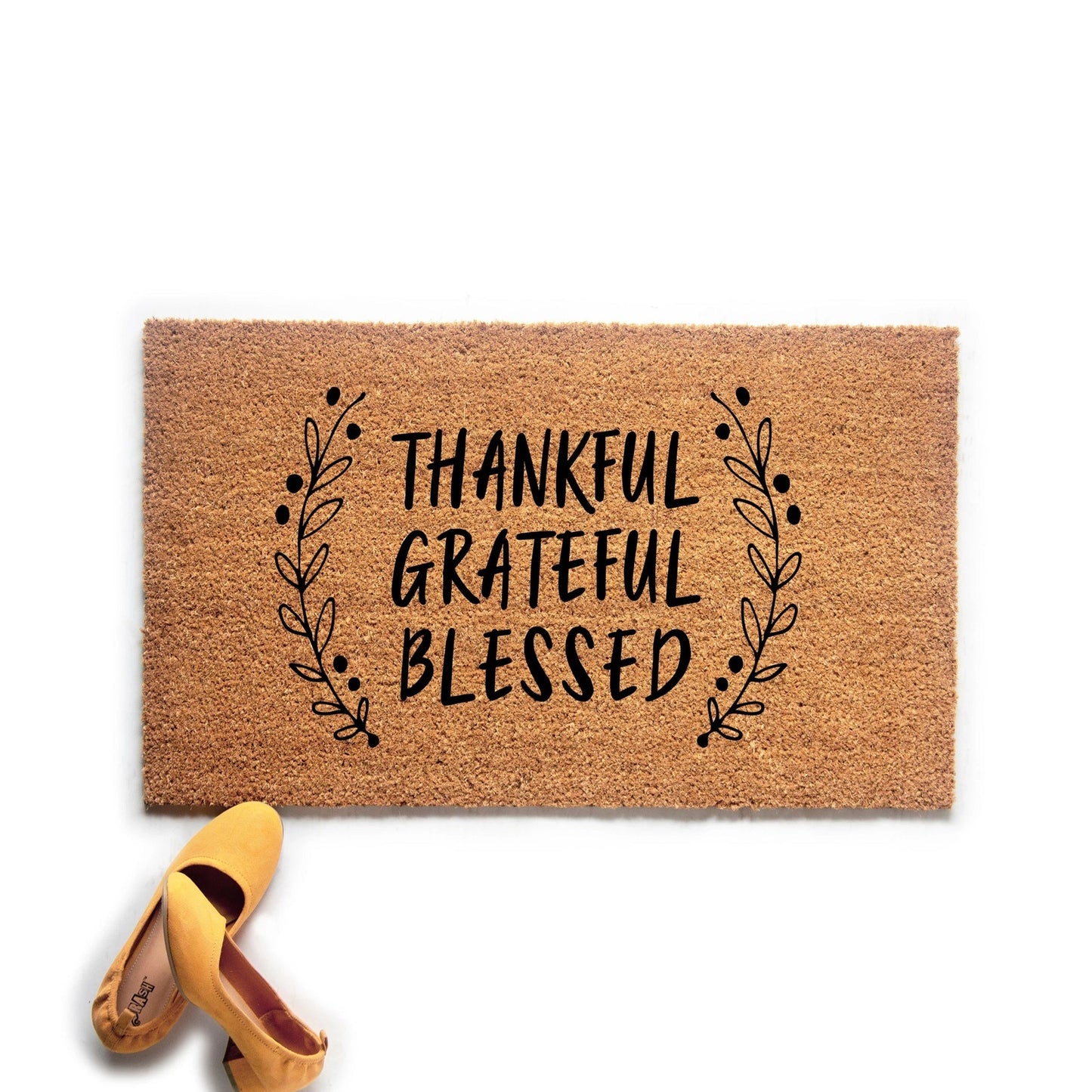 Load image into Gallery viewer, Thankful Grateful Blessed Fall Doormat
